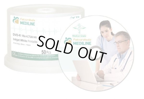 画像1: 【メーカー生産終了/在庫限り】【長期保存用/マスターに最適】【ファルコンMEDILINE】DVD-R　ワイドプリント　50枚セット (1)