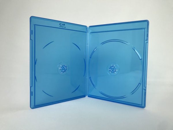 画像1: 【アウトレット】【超スリム】6mmBDケース　2枚収納　クリアブルー　126個セット (1)