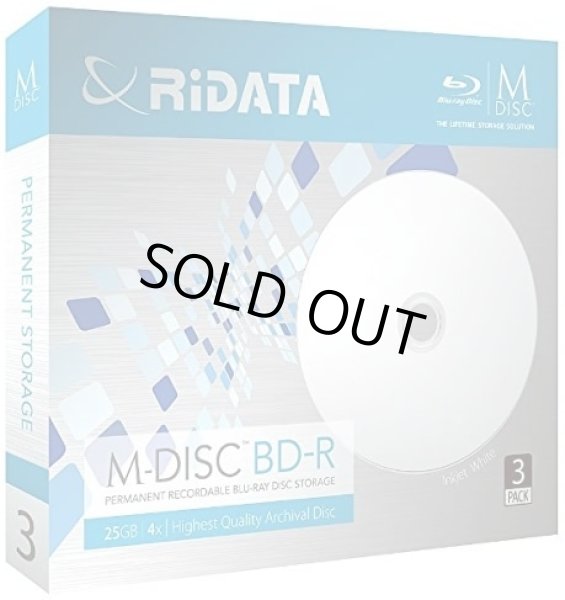 画像1: ライテック製 RiDATA M-DISC BD-R 4倍速 25GB 3枚パック  (1)