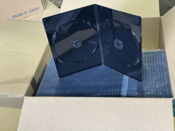 画像1: 【アウトレット】7mmDVDトールケース　2枚収納　黒　50個セット (1)